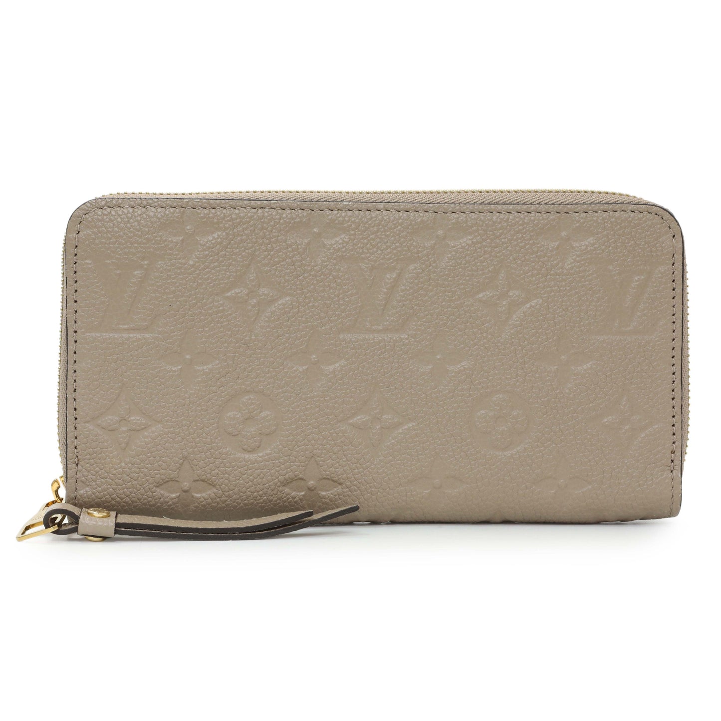 Exclusive Louis Vuitton Tourterelle Monogram Empreinte Zippy Wallet — Front View