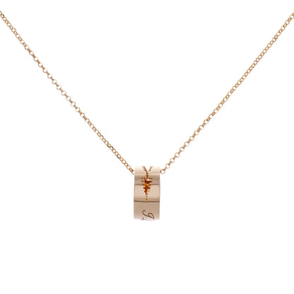 Exclusive 18K Rose Gold Diamond "I Love You" Charm Pendant — Side View
