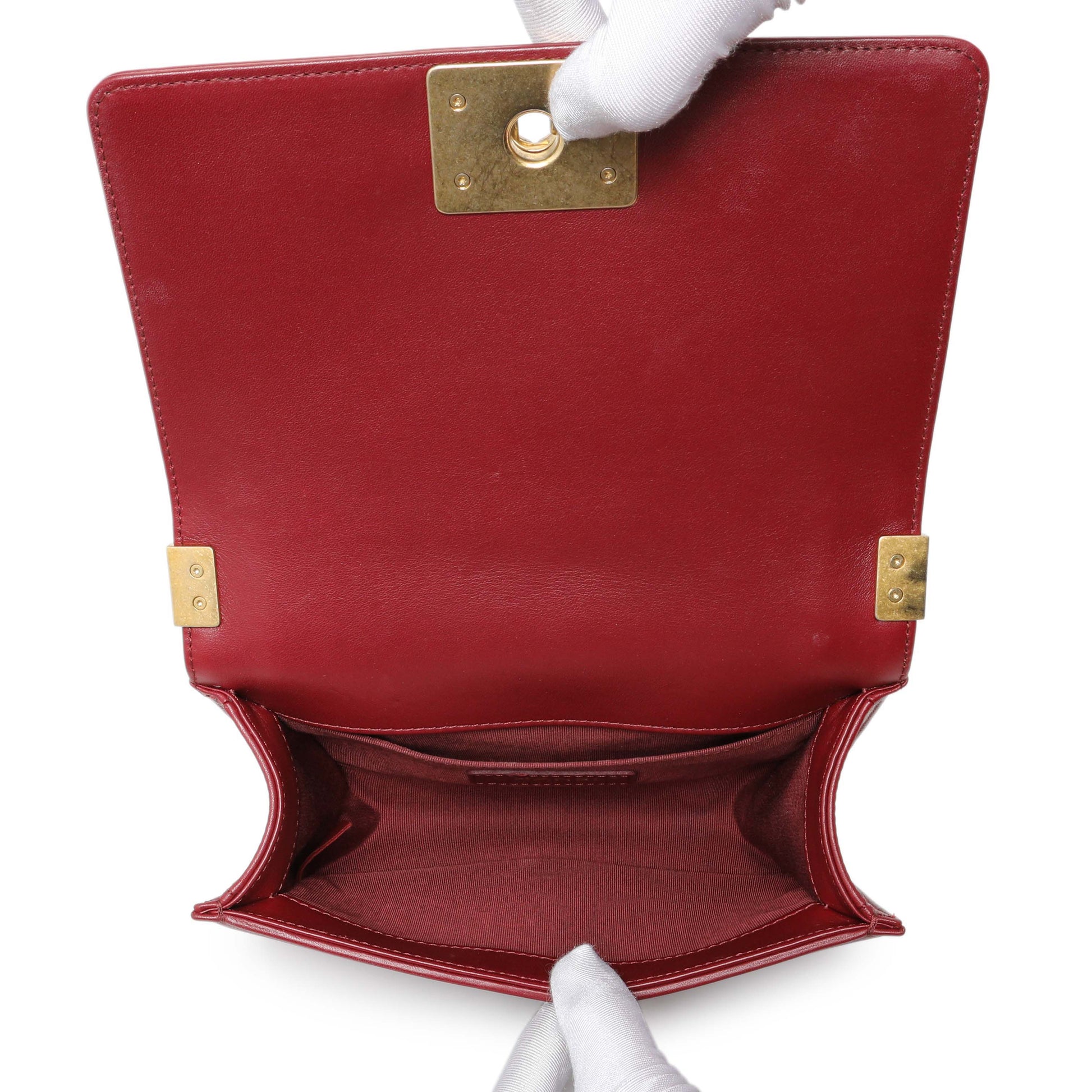 Exclusive Chanel Burgundy Quilted Calfskin Small Boy Flap — Alternate View 9