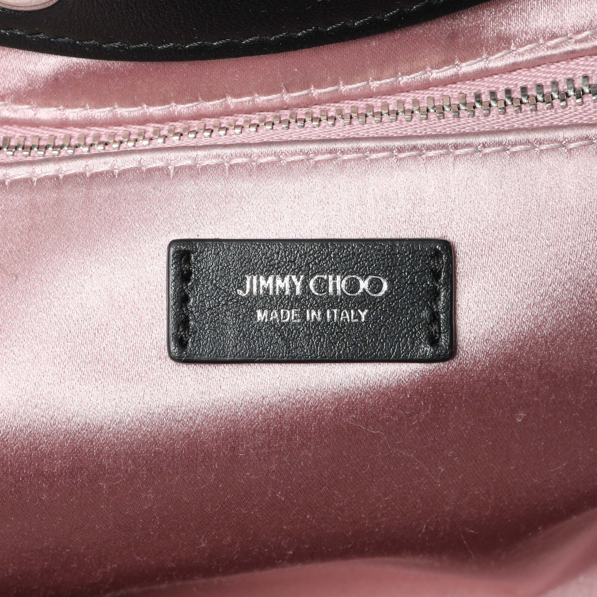 Exclusive Jimmy Choo Black Knitted Medium Cinch Shoulder Bag — Detail View