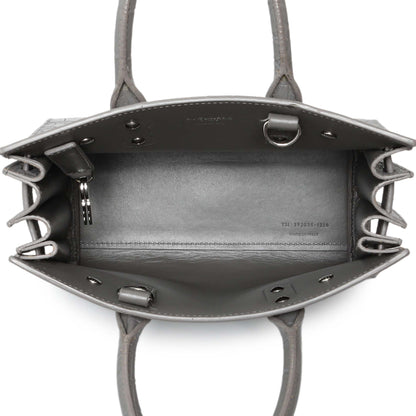 Exclusive Saint Laurent Grey Calfskin Crocodile Embossed Nano Sac De Jour — Alternate View 8