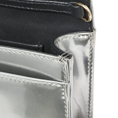 Exclusive Christian Dior Silver Patent Micro-Cannage Diorama Wallet on Chain — Lifestyle View