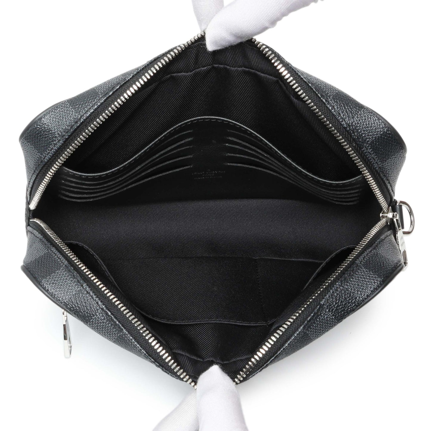 Exclusive Louis Vuitton Damier Graphite Kasai Clutch — Top View
