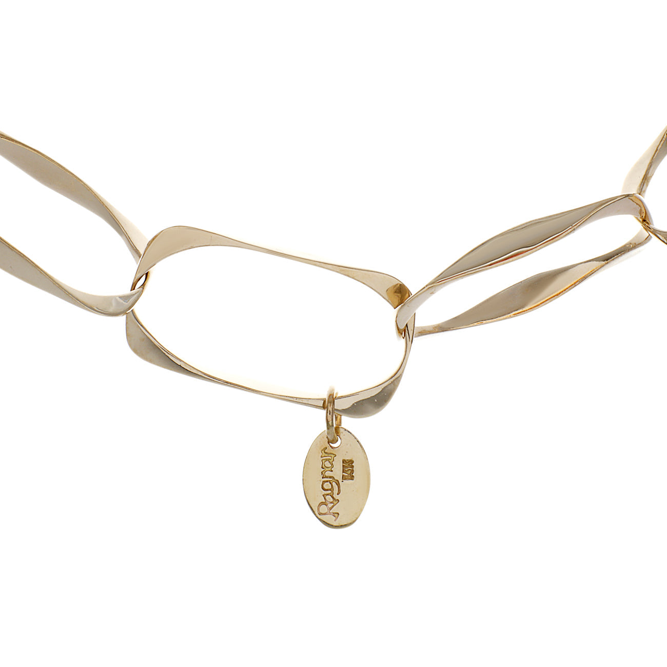 Exclusive 14K Yellow Gold Oversize Link Chain — Side View