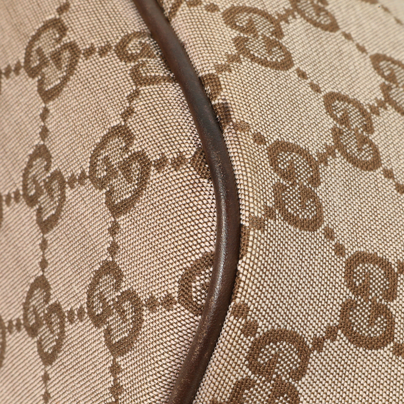 Exclusive Gucci Monogram Canvas Boat Pochette — Detail View