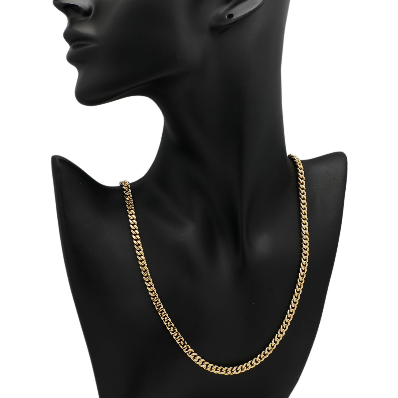 Exclusive 18K Yellow Gold Curb Link Chain — Back View