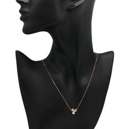 Exclusive 18K Rose/White Gold Diamond Petal Pendant — Back View