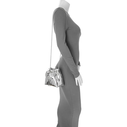 Exclusive Jimmy Choo Silver Bon Bon Mirror Fabric Mini Bag with Metal Handle — Alternate View 7