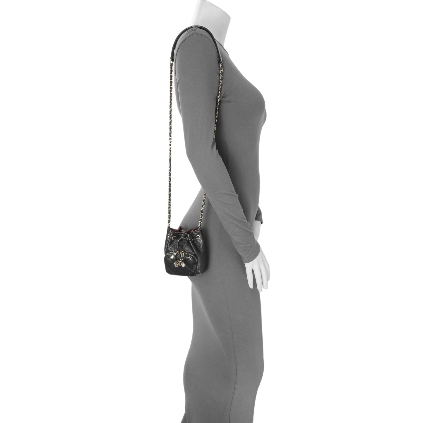 Exclusive Chanel Black Caviar Mini CC Pocket Bucket Bag — Alternate View 8