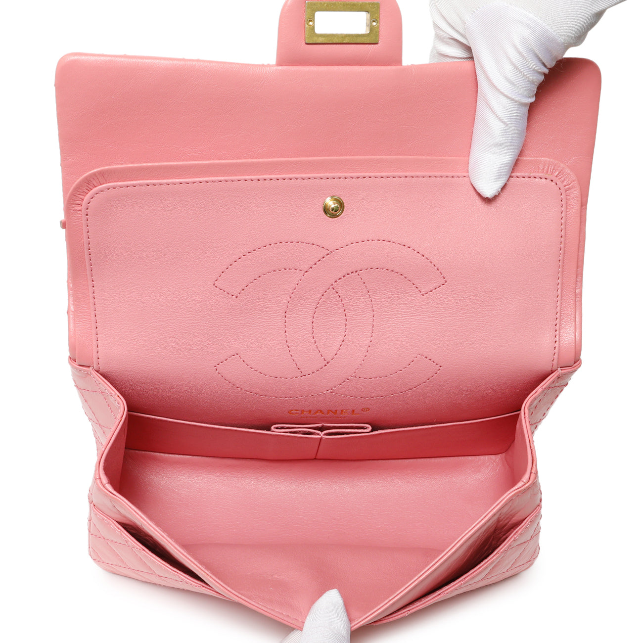 Exclusive Chanel Pink Quilted Aged Calfskin Reissue 225 Flap — Alternate View 8