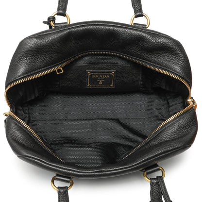 Exclusive Prada Black Vitello Daino Bauletto — Top View