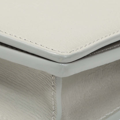 Exclusive Gucci Grey Textured Calfskin Script Logo Chain Wallet — Detail View