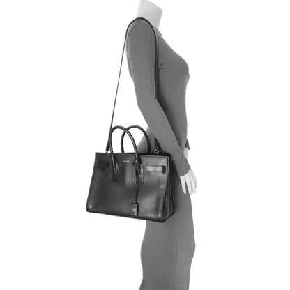 Exclusive Saint Laurent Black Calfskin Small Sac De Jour — Alternate View 13