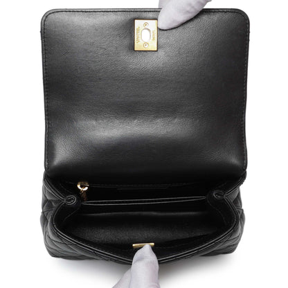 Exclusive Chanel Black Quilted Goatskin Extra Mini Coco Handle Flap — Alternate View 8