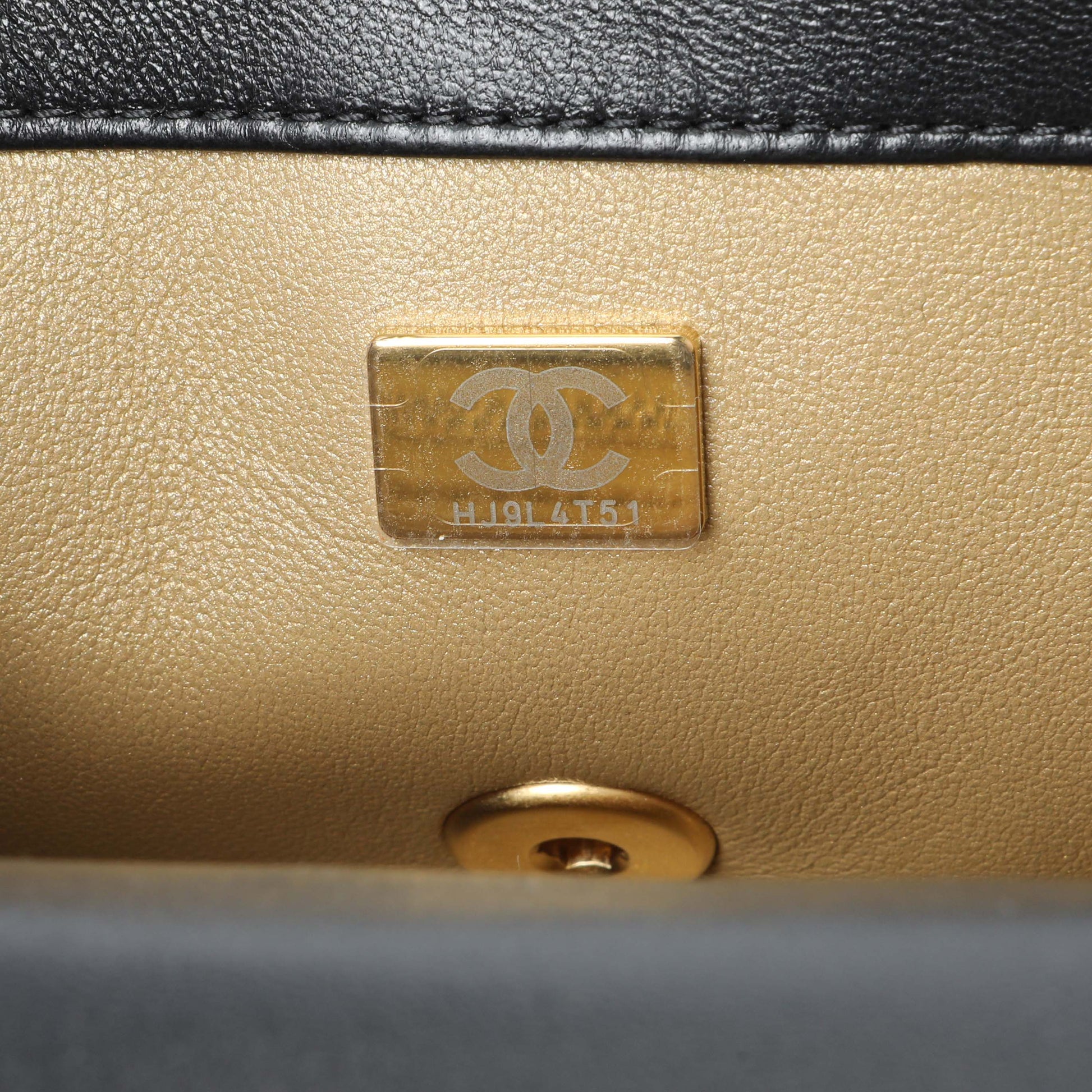Exclusive Chanel Black Lambskin Quilted Mini Rectangular Pearl Crush Flap — Lifestyle View