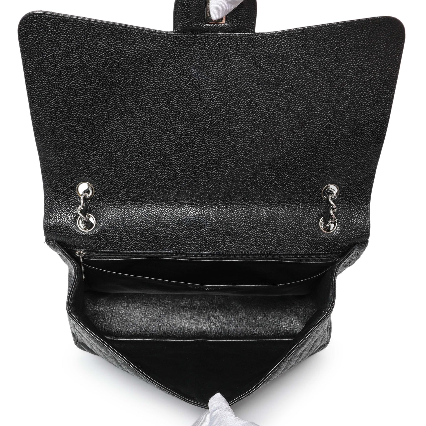 Exclusive Chanel Black Quilted Caviar Maxi Single Flap — Alternate View 8
