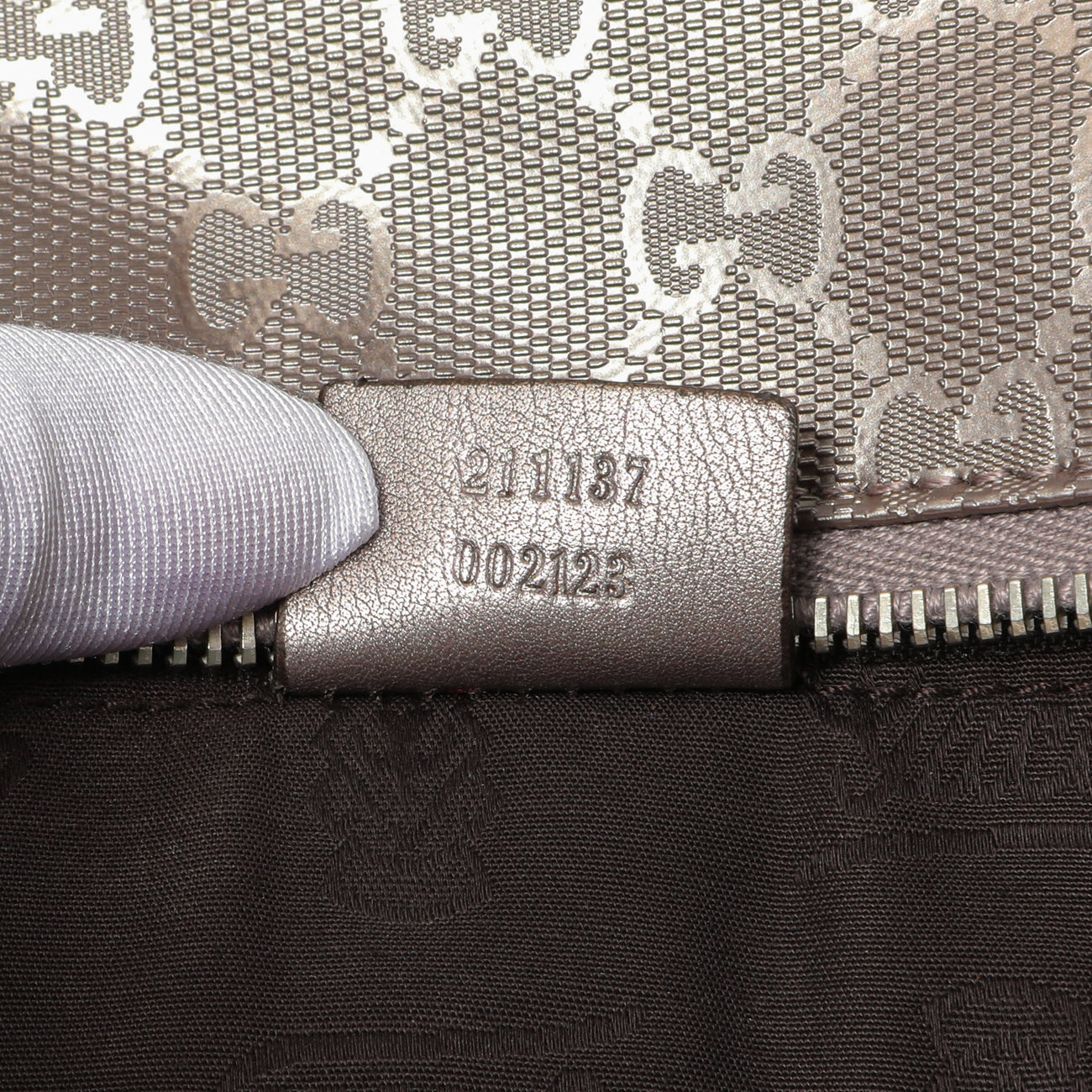 Exclusive Gucci Mauve Imprime Monogram Zipped Tote — Alternate View 10
