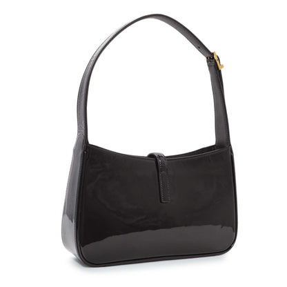Exclusive Saint Laurent Black Patent Le 5 A 7 Hobo — Side View