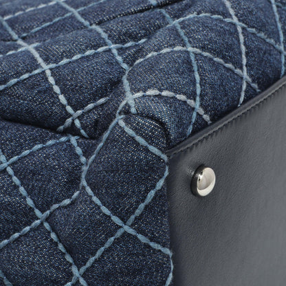 Exclusive Chanel Blue Quilted Denim Coco Handle Shopping Tote — Lifestyle View