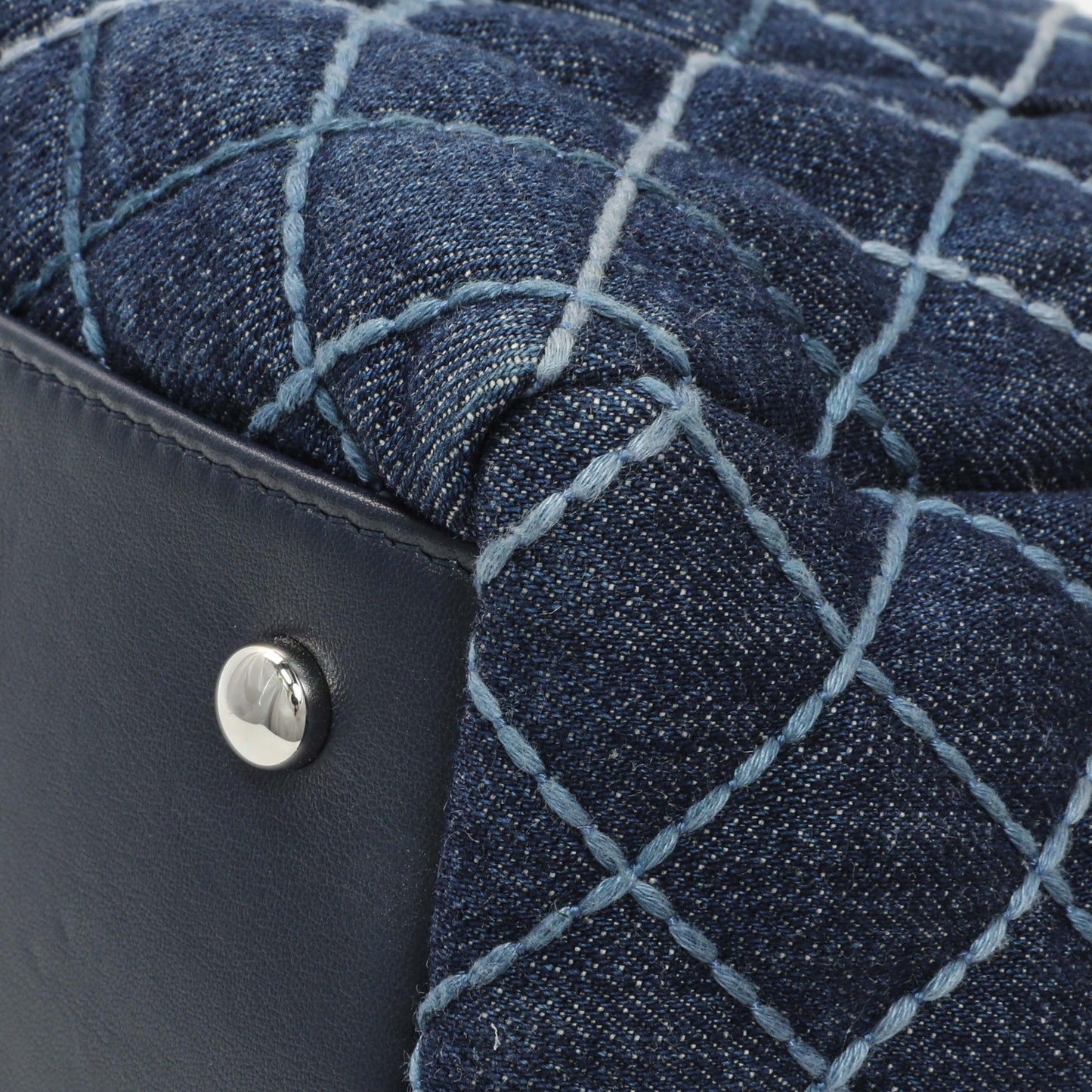 Exclusive Chanel Blue Quilted Denim Coco Handle Shopping Tote — Alternate View 7
