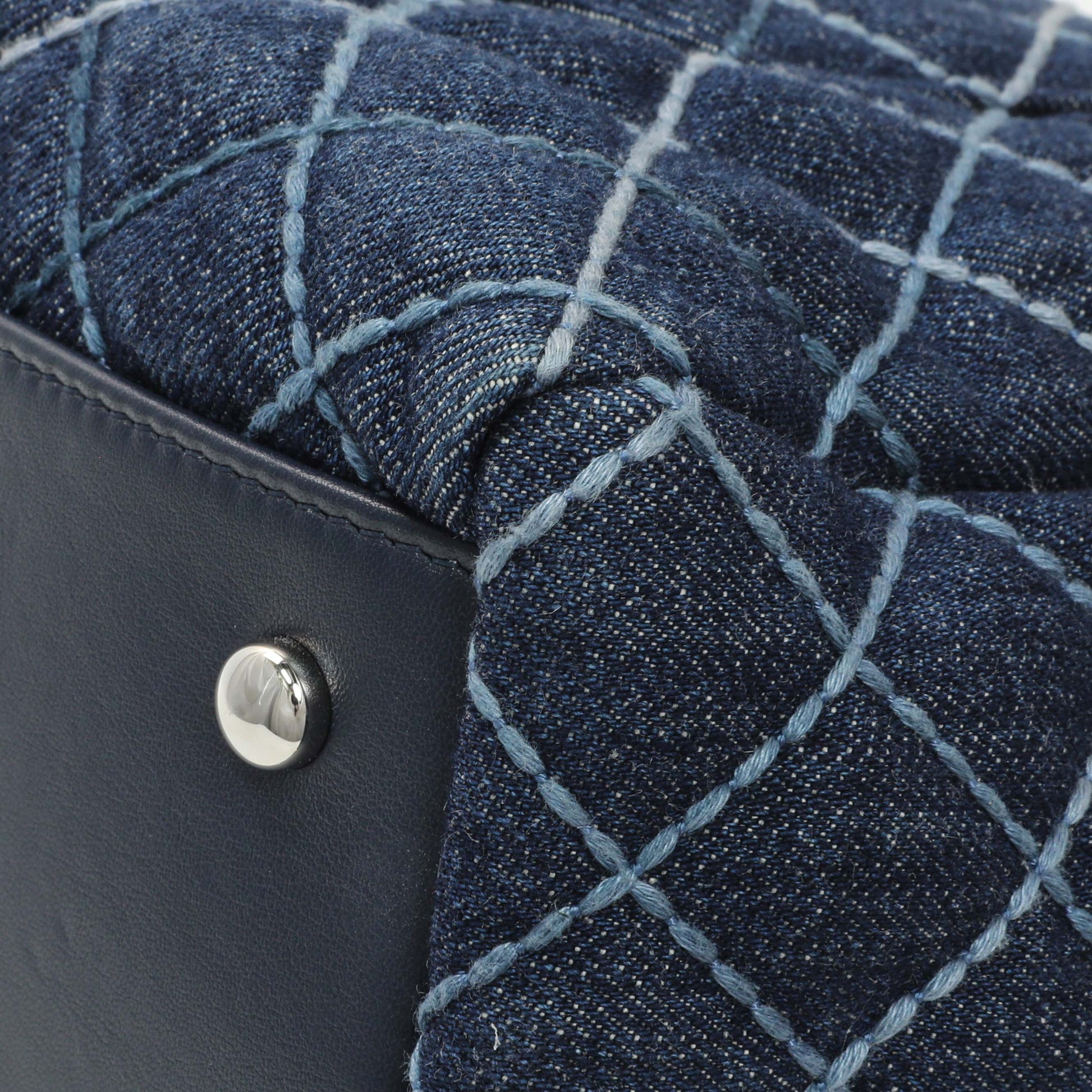Exclusive Chanel Blue Quilted Denim Coco Handle Shopping Tote — Alternate View 7