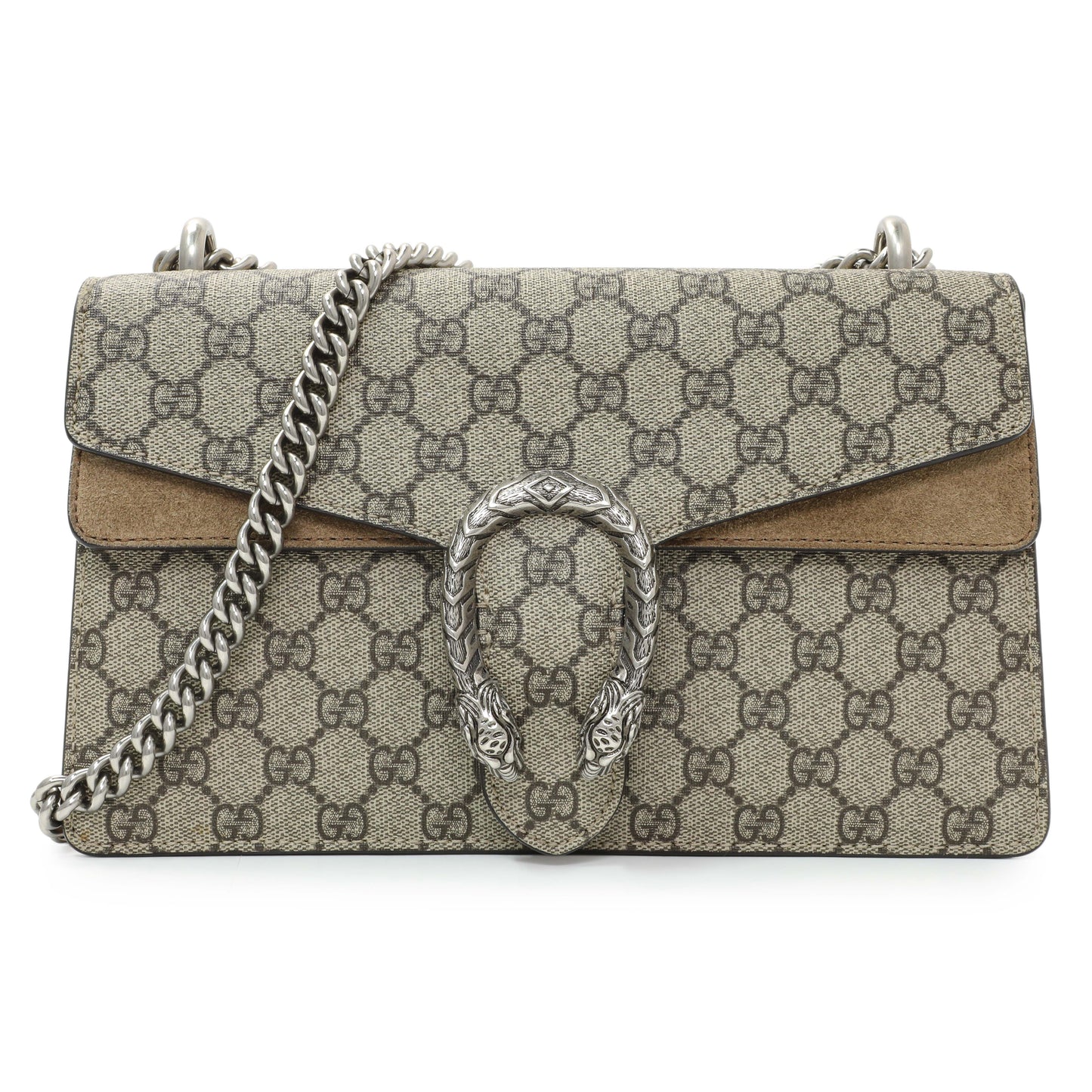 Exclusive Gucci GG Supreme Monogram Small Dionysus Shoulder Bag — Front View