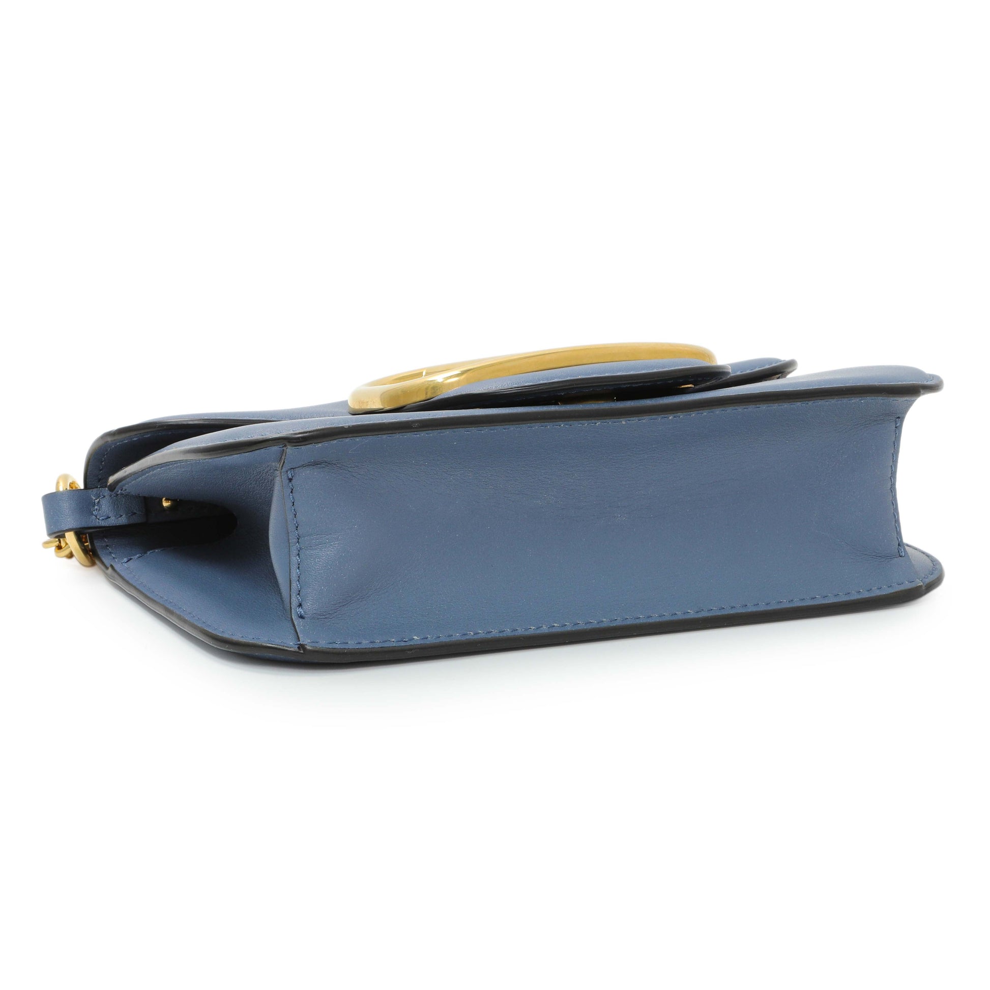 Exclusive Valentino Blue Calfskin Vlogo Small Loco Shoulder Bag — Back View