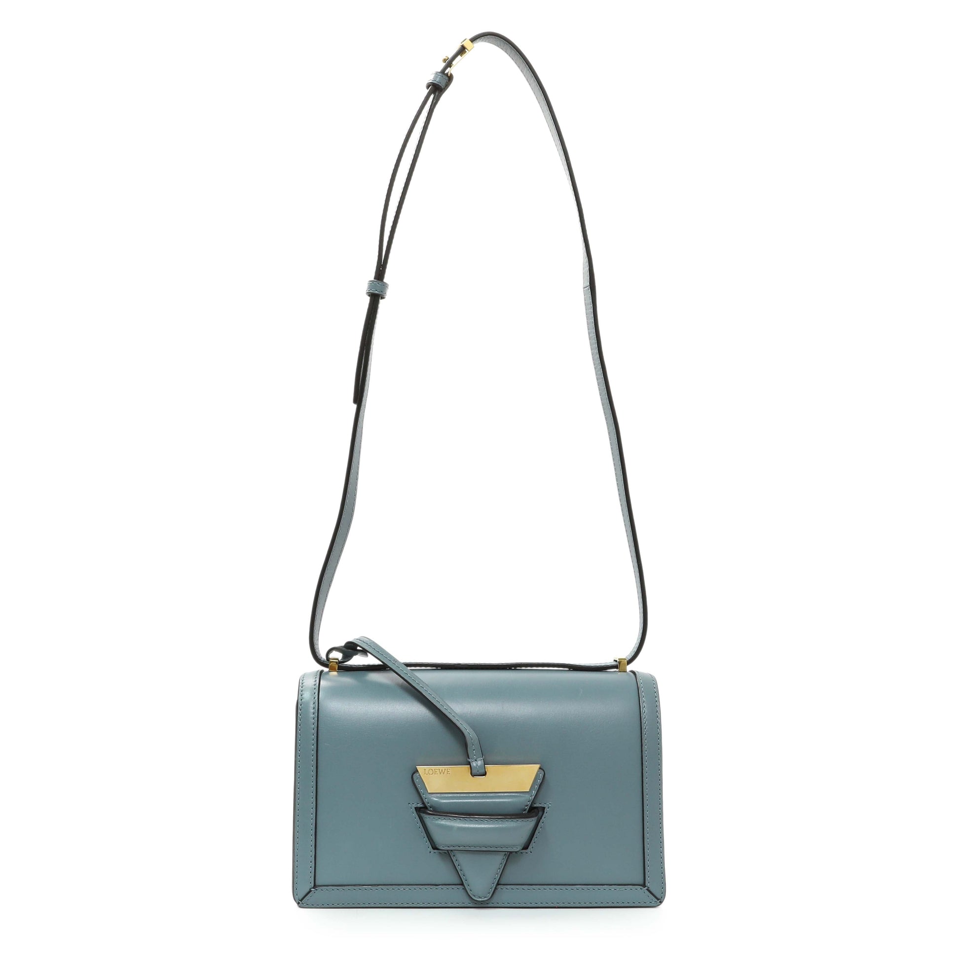 Exclusive Loewe Barcelona Flap Stone Blue Medium — Front View