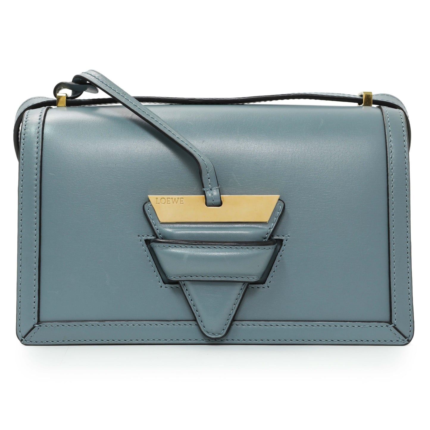Exclusive Loewe Barcelona Flap Stone Blue Medium — Side View