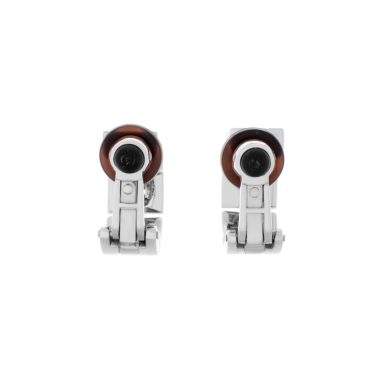 Exclusive Cartier 18K White Gold Panthere Maillon Clip On Earrings — Side View