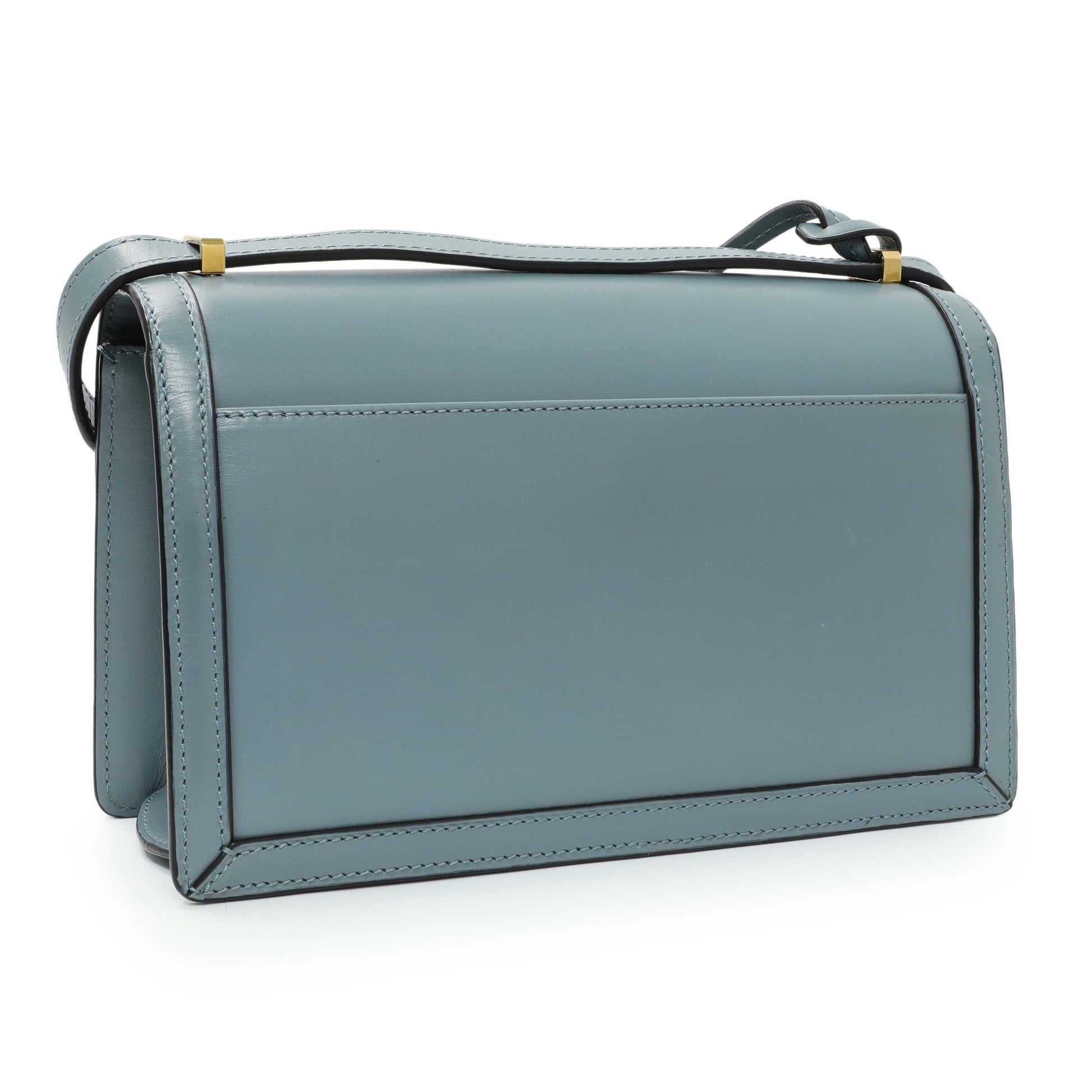 Exclusive Loewe Barcelona Flap Stone Blue Medium — Back View