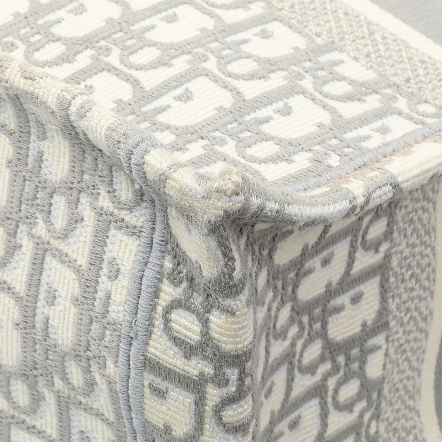Exclusive Christian Dior Grey Oblique Medium Book Tote — Detail View