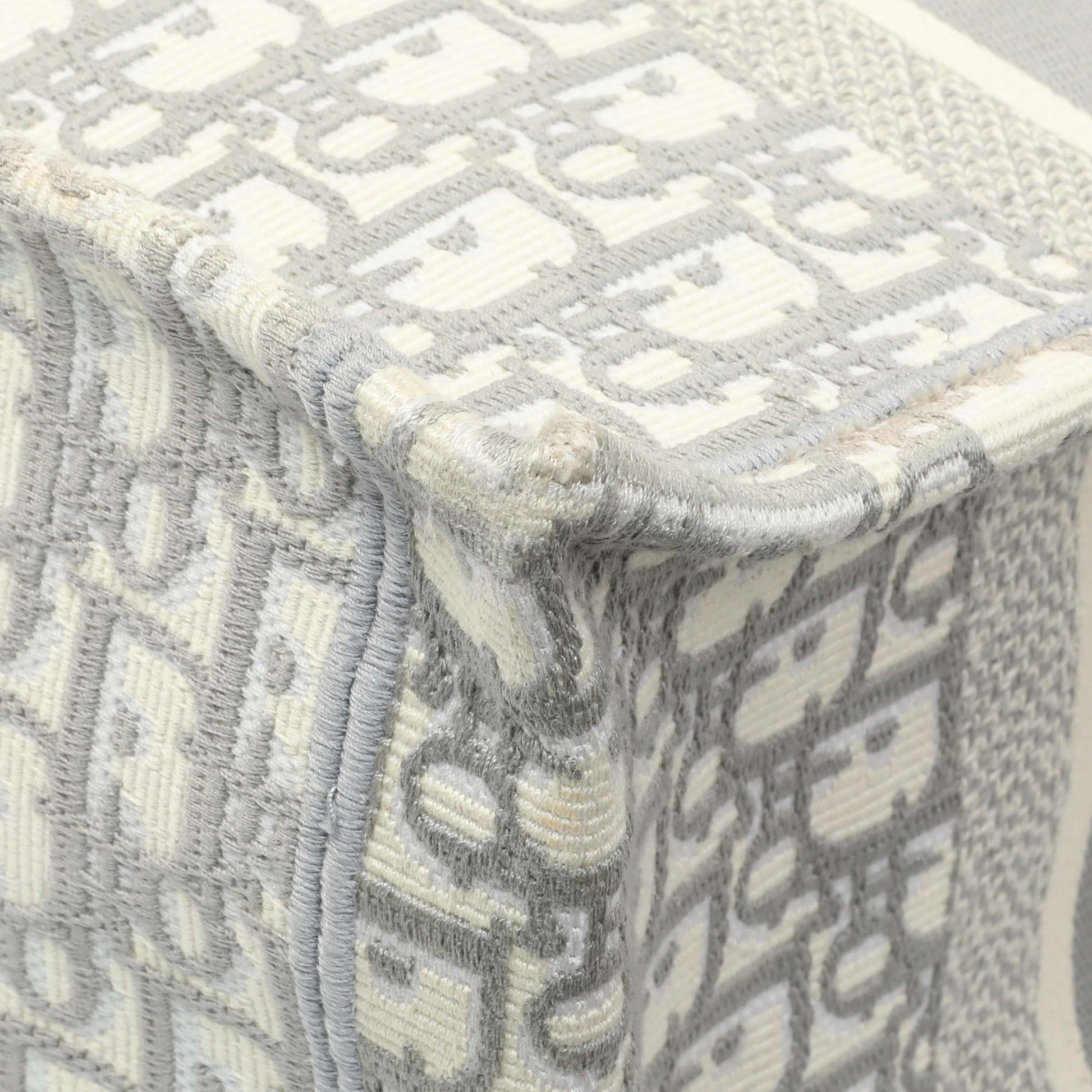Exclusive Christian Dior Grey Oblique Medium Book Tote — Detail View