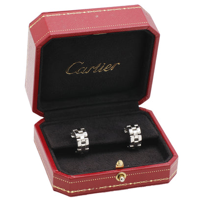Exclusive Cartier 18K White Gold Panthere Maillon Clip On Earrings — Top View