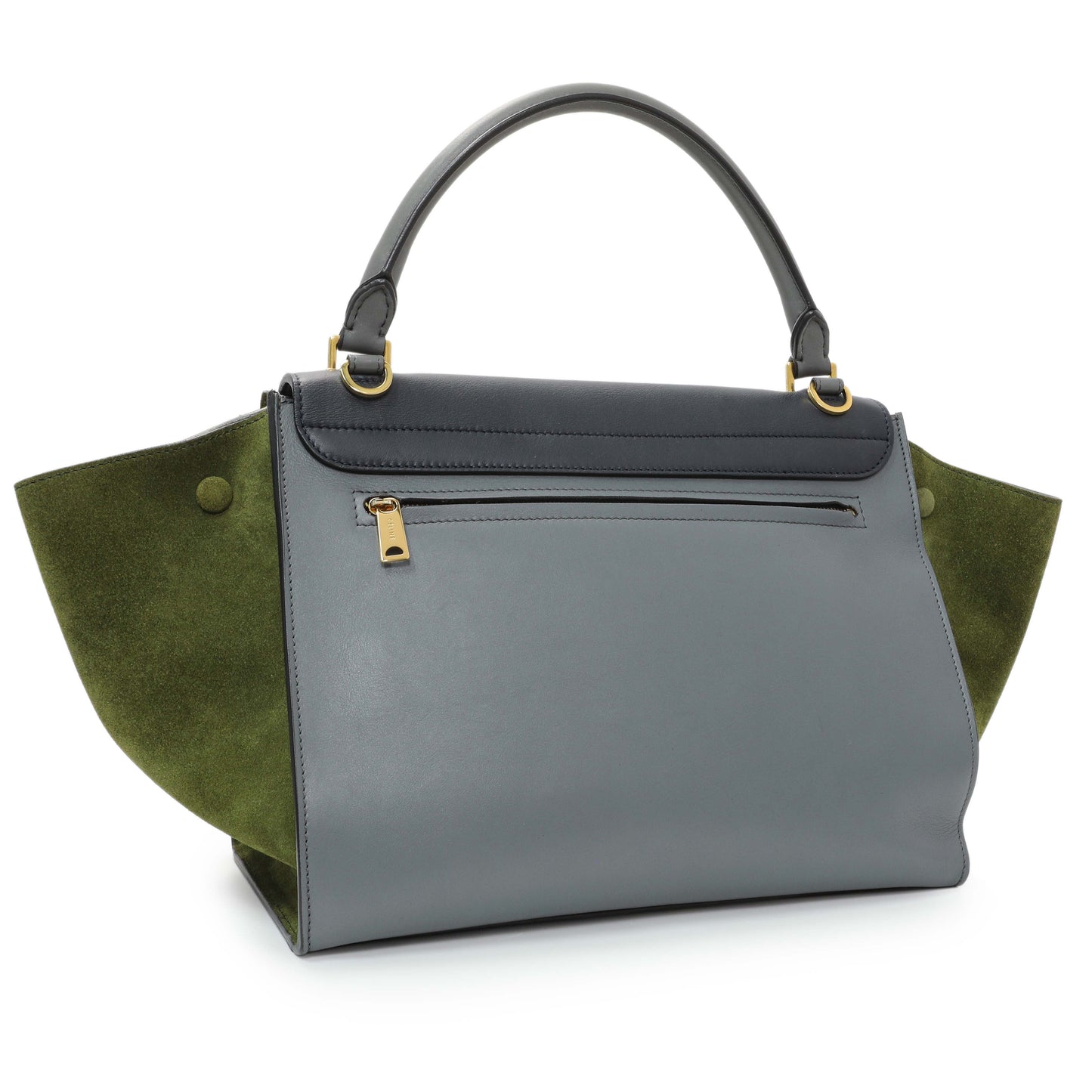 Exclusive Celine Calfskin Suede Tri-Color Medium Trapeze — Side View