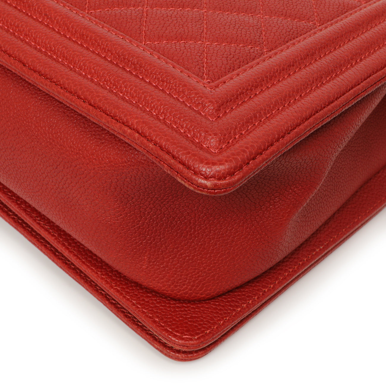 Exclusive Chanel Red Quilted Caviar New Medium Boy Bag — Alternate View 7