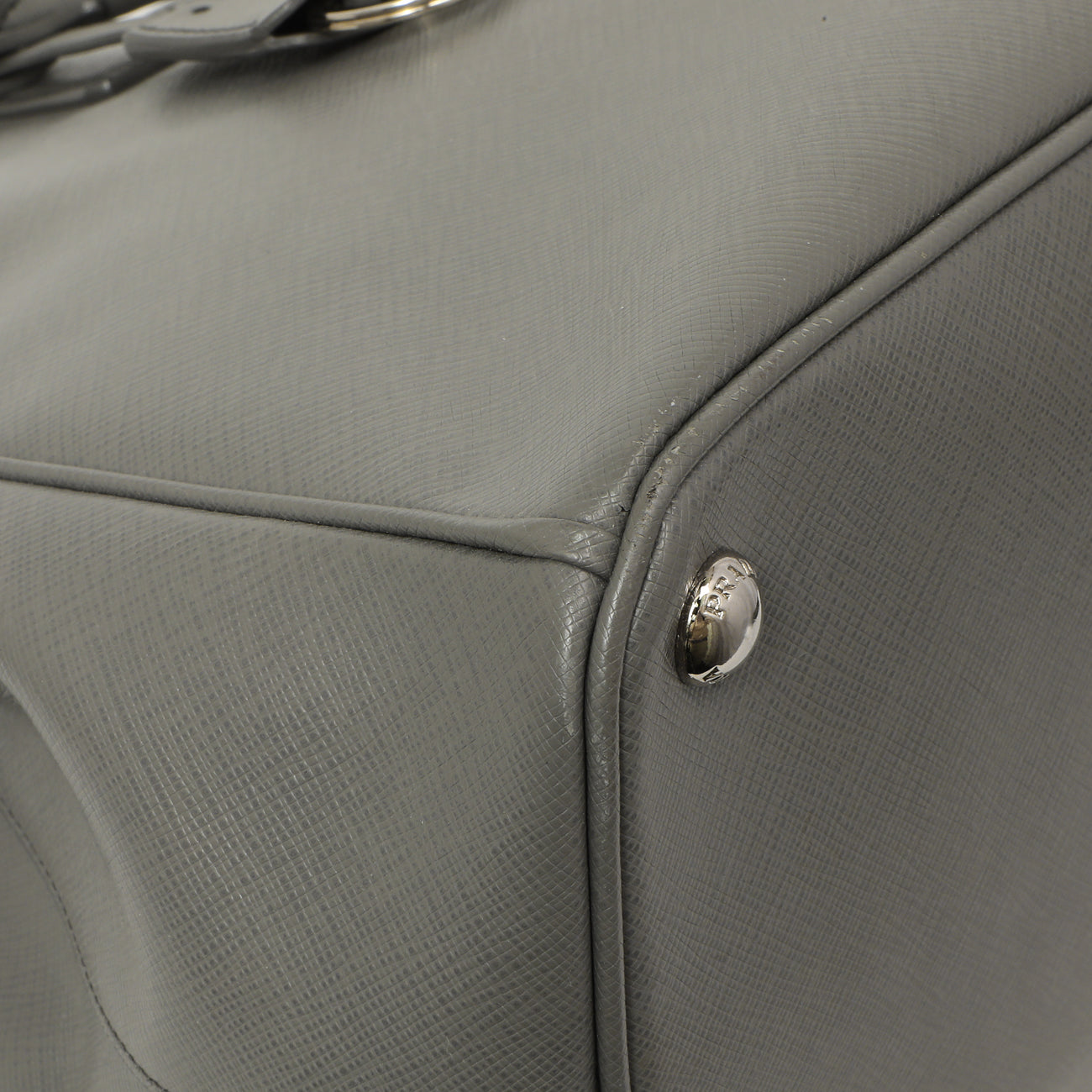 Exclusive Prada Grey Saffiano Large Galleria Double Zip Tote — Top View