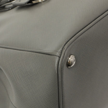 Exclusive Prada Grey Saffiano Large Galleria Double Zip Tote — Top View