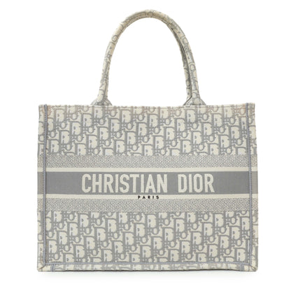 Exclusive Christian Dior Grey Oblique Medium Book Tote — Front View