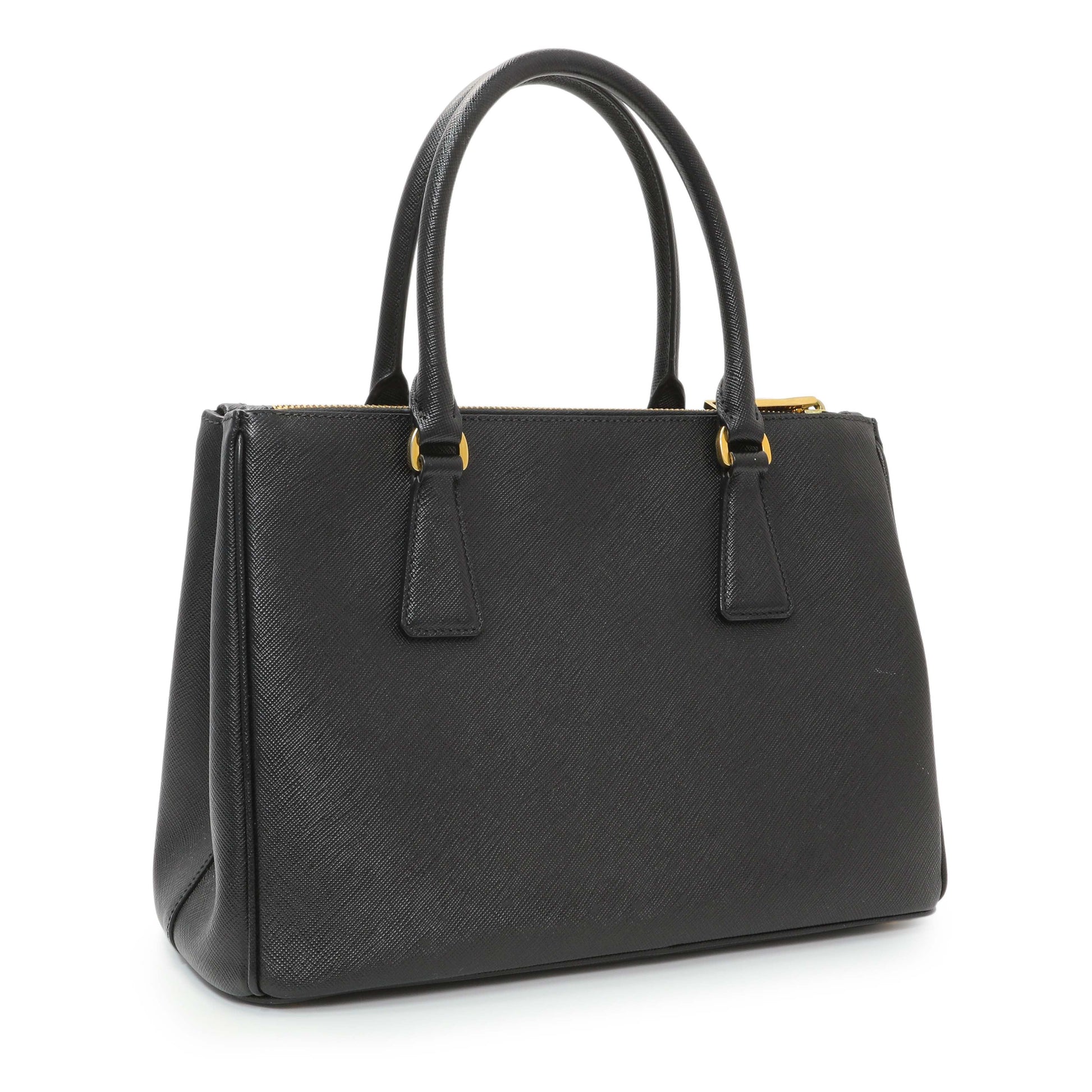 Exclusive Prada Black Saffiano Galleria Tote Small — Side View