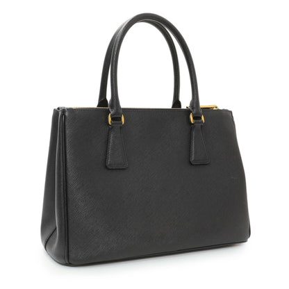 Exclusive Prada Black Saffiano Galleria Tote Small — Side View