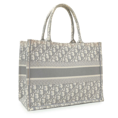 Exclusive Christian Dior Grey Oblique Medium Book Tote — Side View