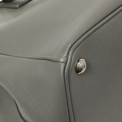 Exclusive Prada Grey Saffiano Large Galleria Double Zip Tote — Lifestyle View