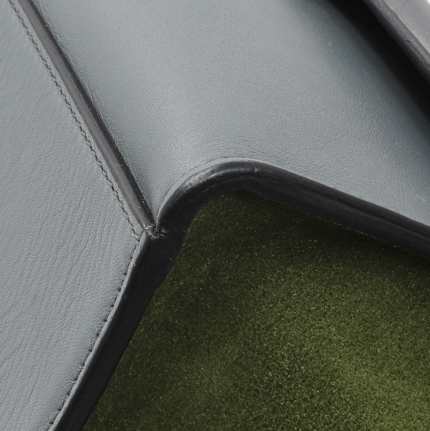 Exclusive Celine Calfskin Suede Tri-Color Medium Trapeze — Detail View