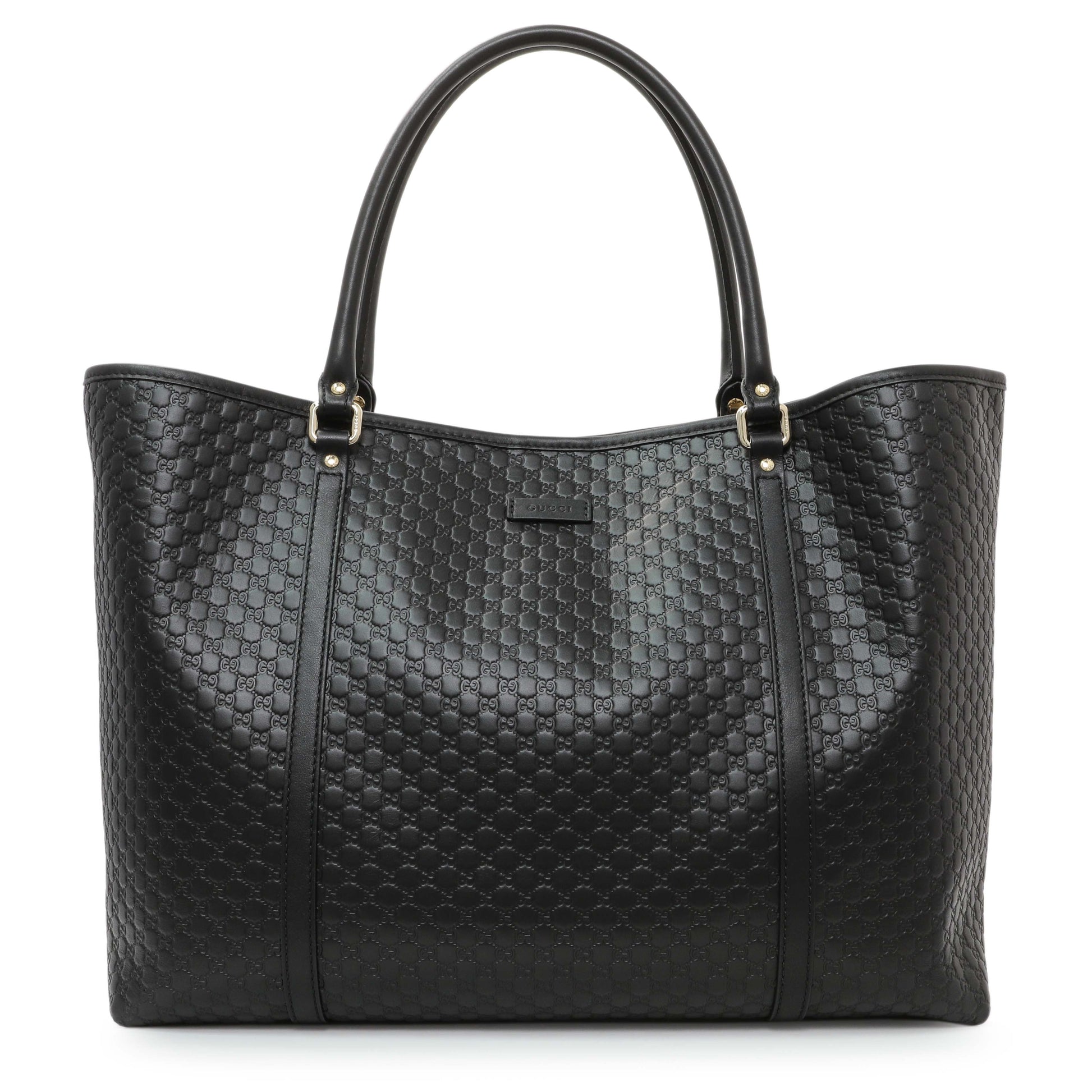 Exclusive Gucci Black Microguccissima Large Joy Tote — Front View