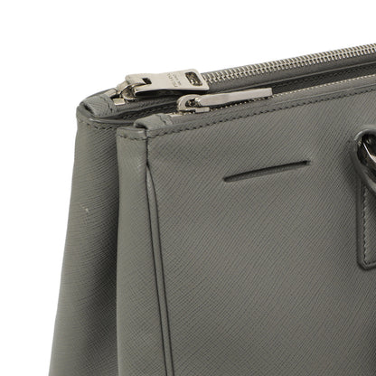 Exclusive Prada Grey Saffiano Large Galleria Double Zip Tote — Alternate View 10