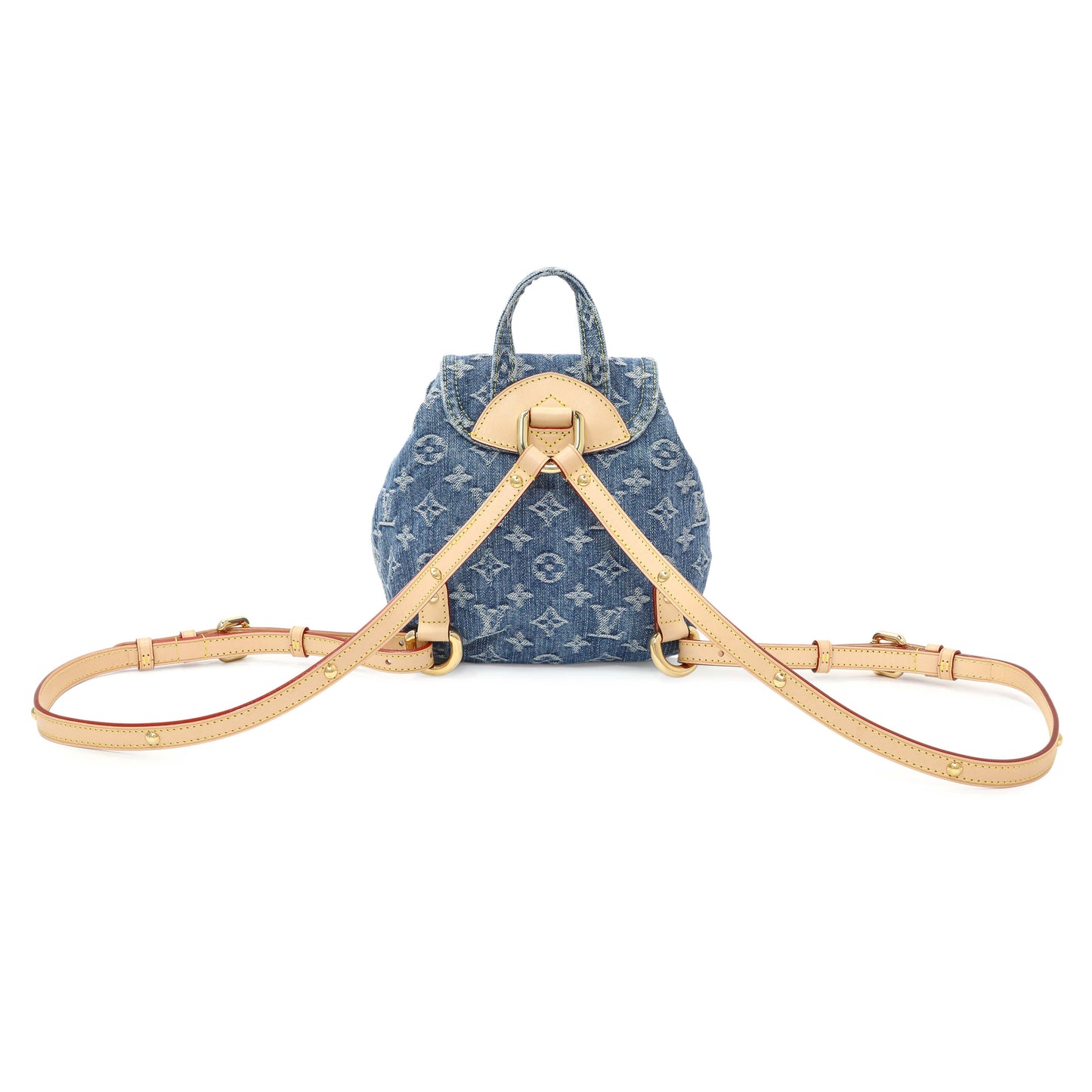 Exclusive Louis Vuitton Blue Monogram Denim Venice Backpack — Side View