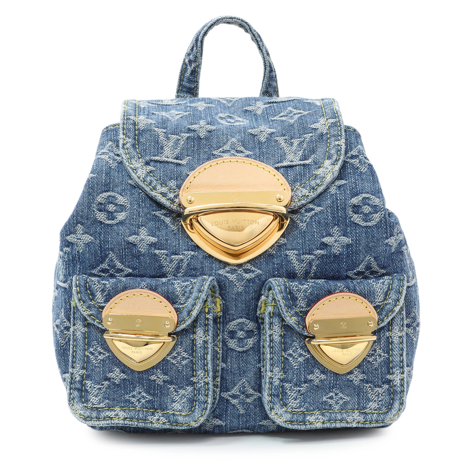 Exclusive Louis Vuitton Blue Monogram Denim Venice Backpack — Front View