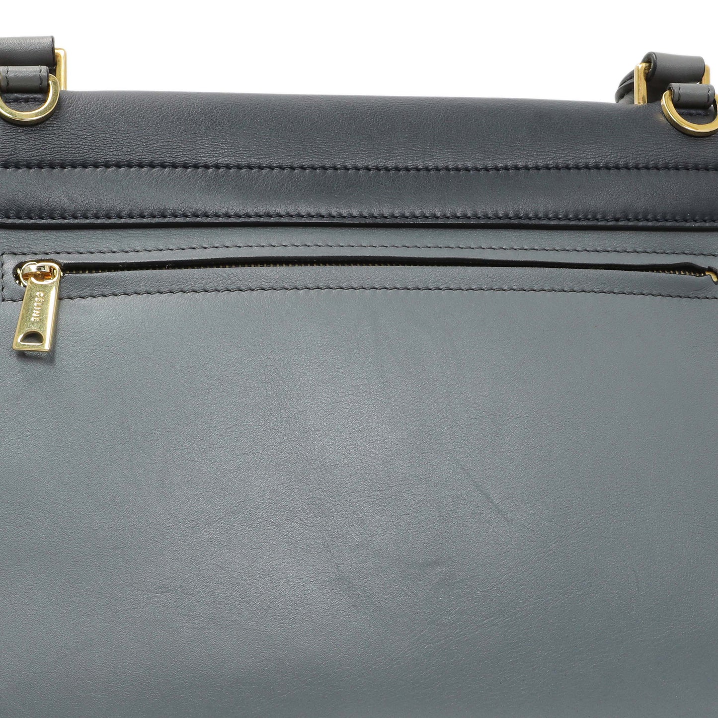 Exclusive Celine Calfskin Suede Tri-Color Medium Trapeze — Alternate View 11