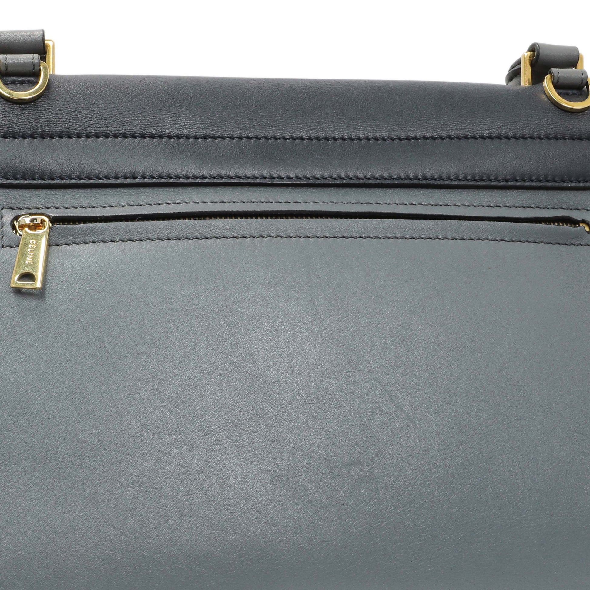 Exclusive Celine Calfskin Suede Tri-Color Medium Trapeze — Alternate View 11